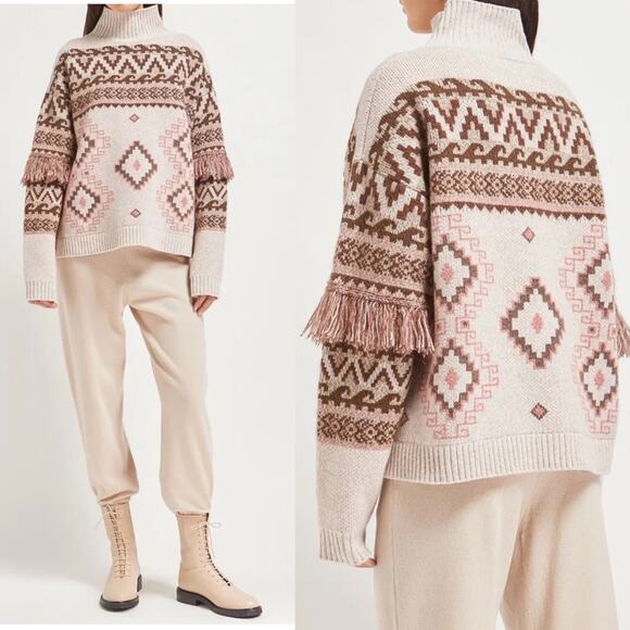 NWT MaxMara Weekend Schermo Wool Blend Jacquard Sweater Medium - Picture 1 of 4